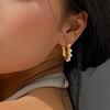 Vintage Gold Pearl Earrings Fashion Senior Sense Simple Design Women's Birthday Party Gift Ear Jewelry