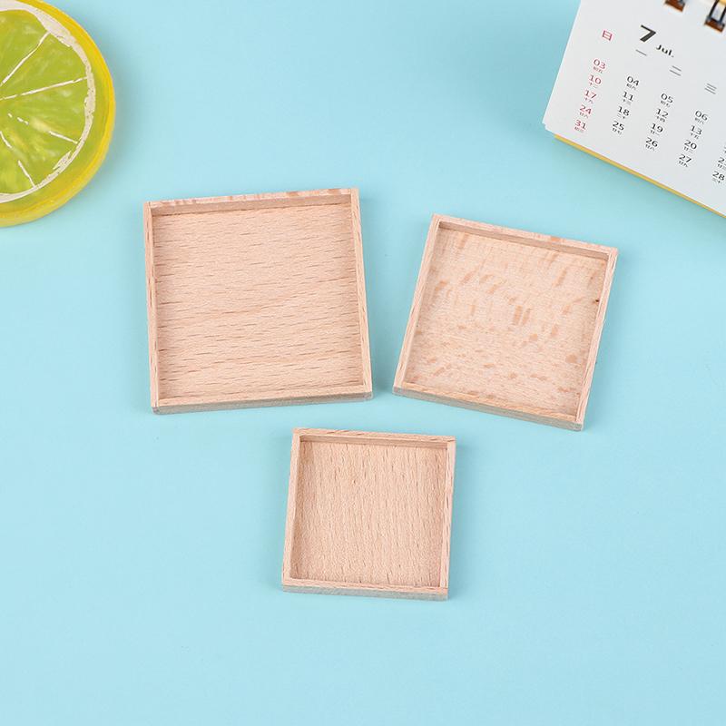 1:12 Puppenhaus Miniatur Mini Teller Holztablett Modell Küchendekor Zubehör