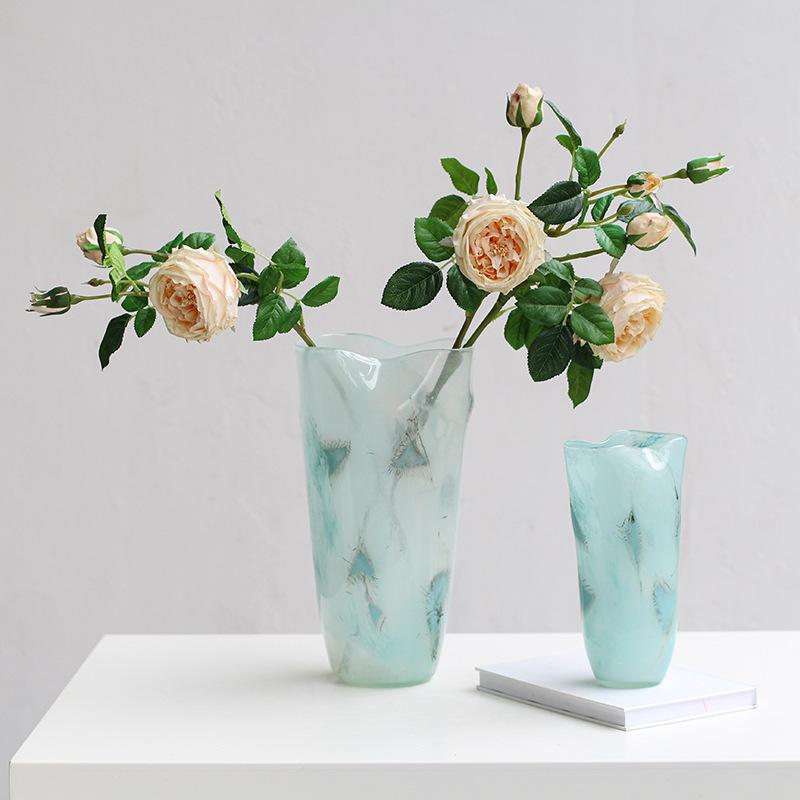 Elegant Gradient Glass Vase Luxury Home Decor for Living Room Tabletop Flower Arrangement