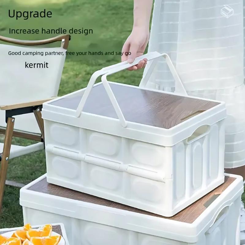 1 Outdoor Camping Storage Box With Handle, 15L Foldable Storage Box, Portable Camping And Picnic Storage Box, Car Luggage
