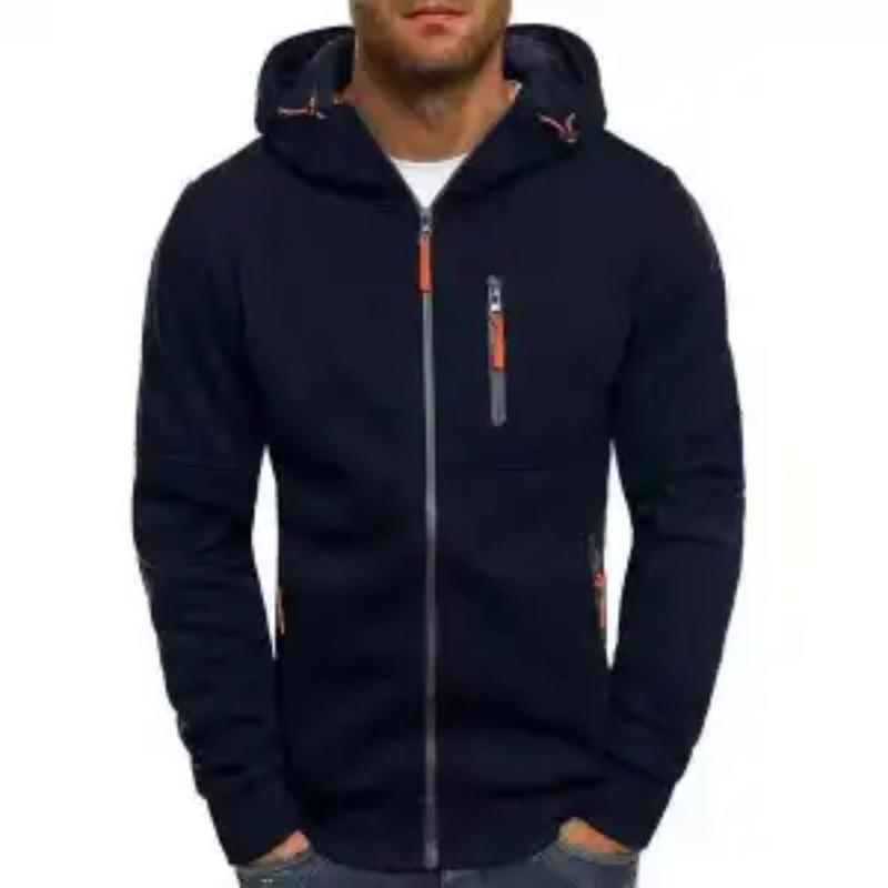 Men's New Sports Fitness Jacket Zipper Cardigan Casual Fashion All Match Sweatshirt Hooded Outerwear Autumn Winter Style