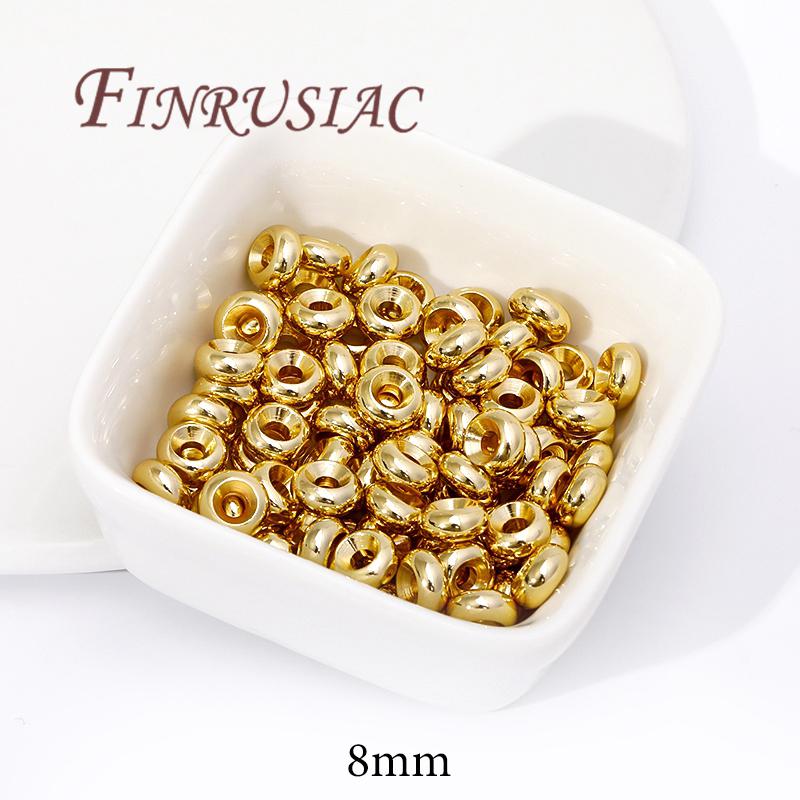 4mm 5mm 6mm 8mm Spacer Bead For Bracelets 18K Gold Plated Separator For Beads, DIY Jewelry Making Accessories