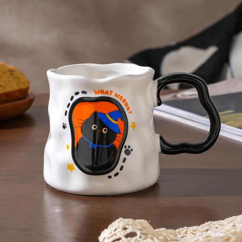 Cute Cat Mug Creative Ceramic Cup As A Gift, Handmade Couple Water Cup High Value Ceramic Coffee Cup