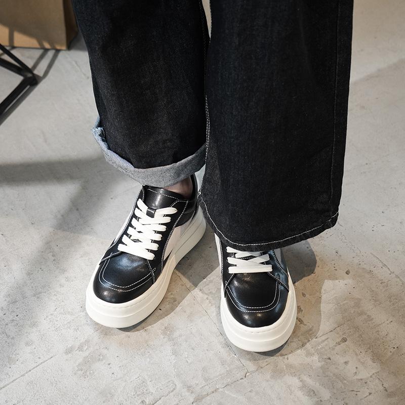 Fashion Genuine Leather Male Casual Shoes Leisure Walk Skateboard Footwear Thick Bottom Men's Tenis Masculino Fashion Outdoor Sneakers