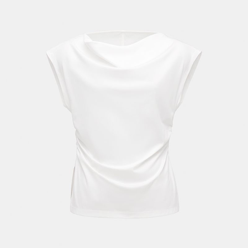 Yaling [Series] Qingwei/High-Density Long-staple Cotton Pocket Collar Sleeveless Vest Women Summer Small Flying Sleeve All-Matching Top