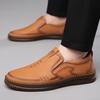Fashion Spring Autumn Hot Selling High Quality Handmade Sole Loafers Simple Men's Leather Work Shoes Outdoor Leisure Men's Walking Shoes