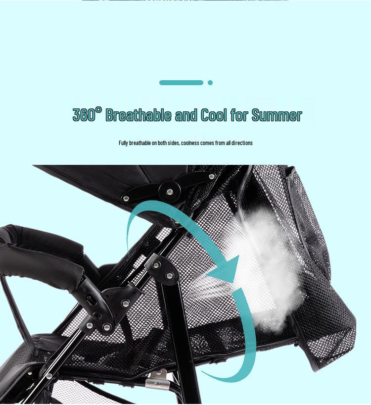 Lightweight Foldable Baby Stroller for Sitting or Lying