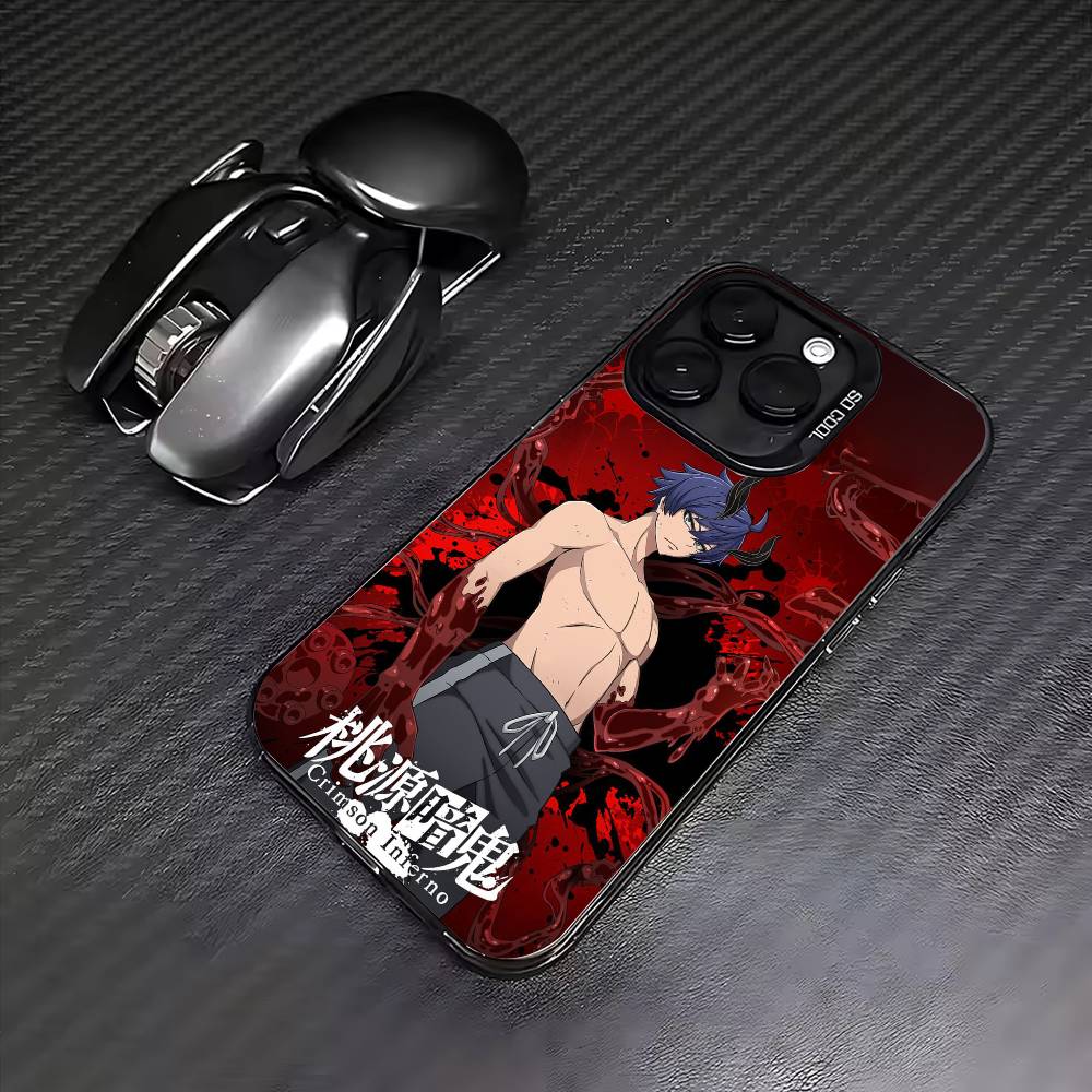 

Чехол для телефона T-Tougen Anime A-Anki для iPhone 17, 16, 15, 14, 13, 12, 11 Plus, Pro Max, цветной, серебряное покрытие, внутренняя крышка iPhone15promax