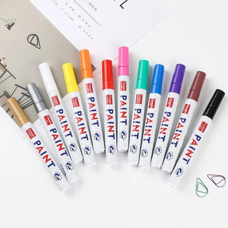1/3/5 PCS White Paint Markers Pens Oily Waterproof Plastic Large Capacity White Marker School Supplies Stationery 0.7/1.0/2.5mm