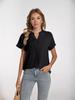 2024 Lace Collar Button Short-Sleeve Women's T-shirt - Fashionable, Comfortable, Breathable