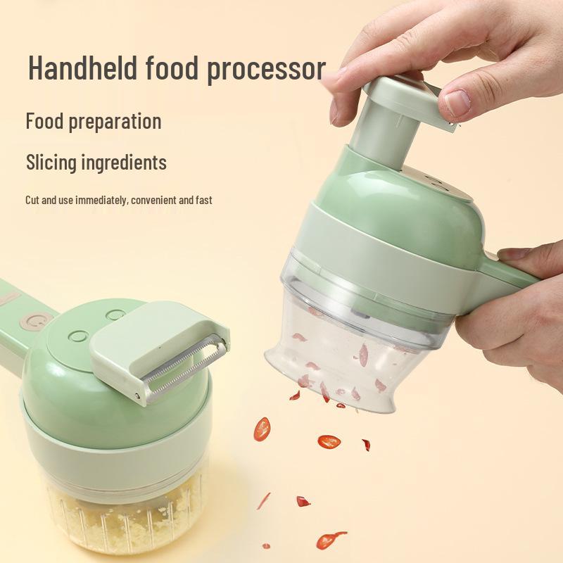 Electric Handheld Vegetable Chopper & Garlic Masher - Portable Kitchen Slicer & Cutter