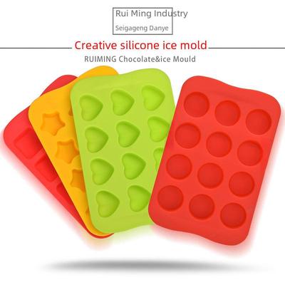 Heart-Shaped Silicone Ice & Chocolate Tray - Colorful, Food-Grade, Multi-Shaped, Flexible Mold