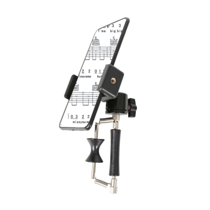 Guitar Phone Holder Stand Sliding Capo for Tuning Tone of Electric Guitar, Acoustic Guitar, Ukulele, Mandolin, Banjo