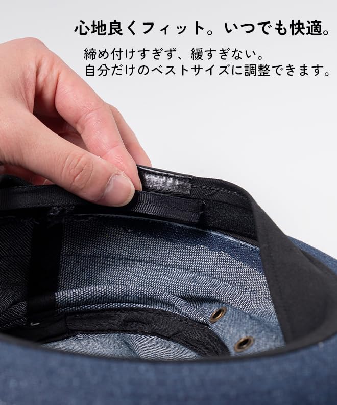 Nakota Req Hatter Denim Pork Pie and Simple Hand Size L Circumference Navy Hat, Men's Women's, Cotton, Design, Washable, Casual, Travel, Outdoor,