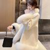 Winter Chinese Celebrity Style Imitation Fox Fur Medium and Long Coat Women's Wool Cloak Thickened Coat