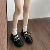 Spring Round-headed, White, College-style, Versatile, Thick-soled Small Leather Shoes, Women's Summer Retro French Mary Jane Shoes