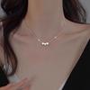 Sterling Silver Minimalist Square Pendant Necklace for Women – Light Luxury Pure Silver Sugar Cube Collarbone Chain