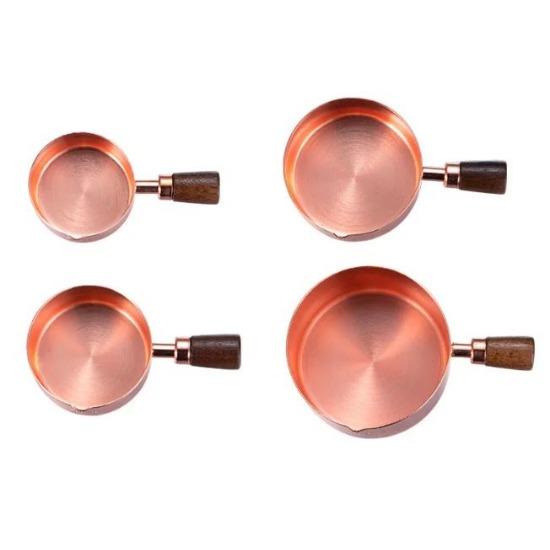 Cucharas medidoras de madera de acero inoxidable, cucharas medidoras, báscula de cocina chapada en cobre y oro rosa, juego de cucharas medidoras para alimentos