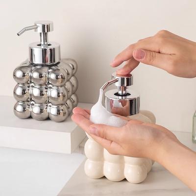 Creative Mousse Foam Bottle Hand Sanitizer Shampoo Foam Press Dispenser Ball Ceramic Soap Dispenser Bathroom Accessories Modern