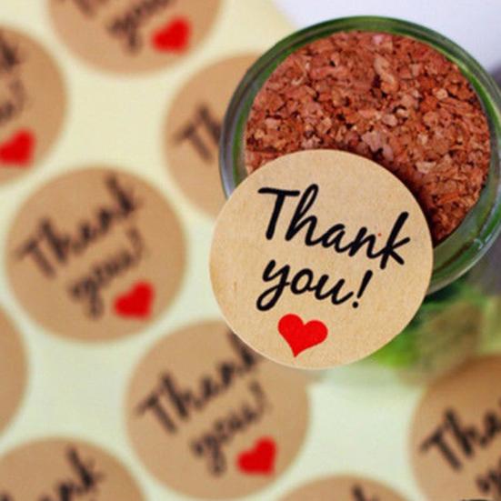 120x Dankeschön Kraftpapier Siegelaufkleber Hochzeitsgastgeschenke Brief Geschenketiketten