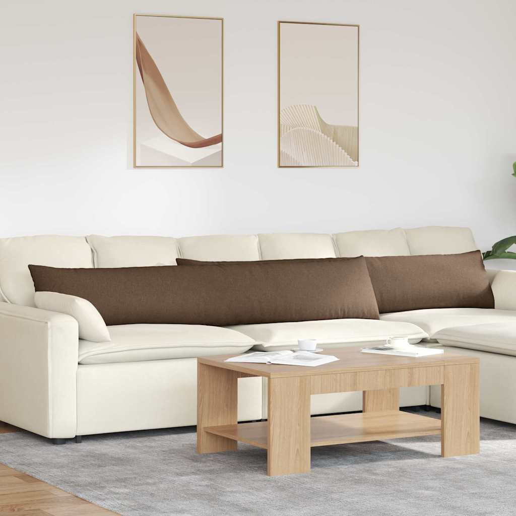 Sofa Cushions 2 Pcs Brown 200 X 40 Cm Fabric