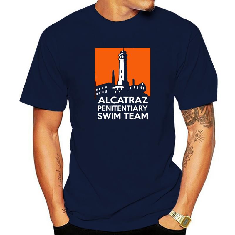 Alcatraz Penitentiary Swim Team San Francisco T-Shirt Normal Tops & Tees Cotton Men T Shirt Beach New Design