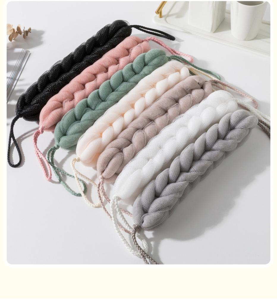 Solid Color Bath Bar With Hanging Bath Flower Bathing Tool For Adults