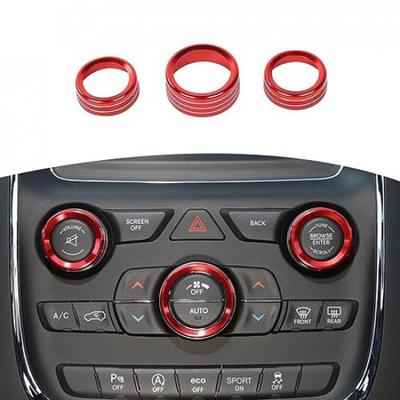 For Charger Volume AC Switch Knob Trim Ring Cover for 2011 Up Red Interior Acces