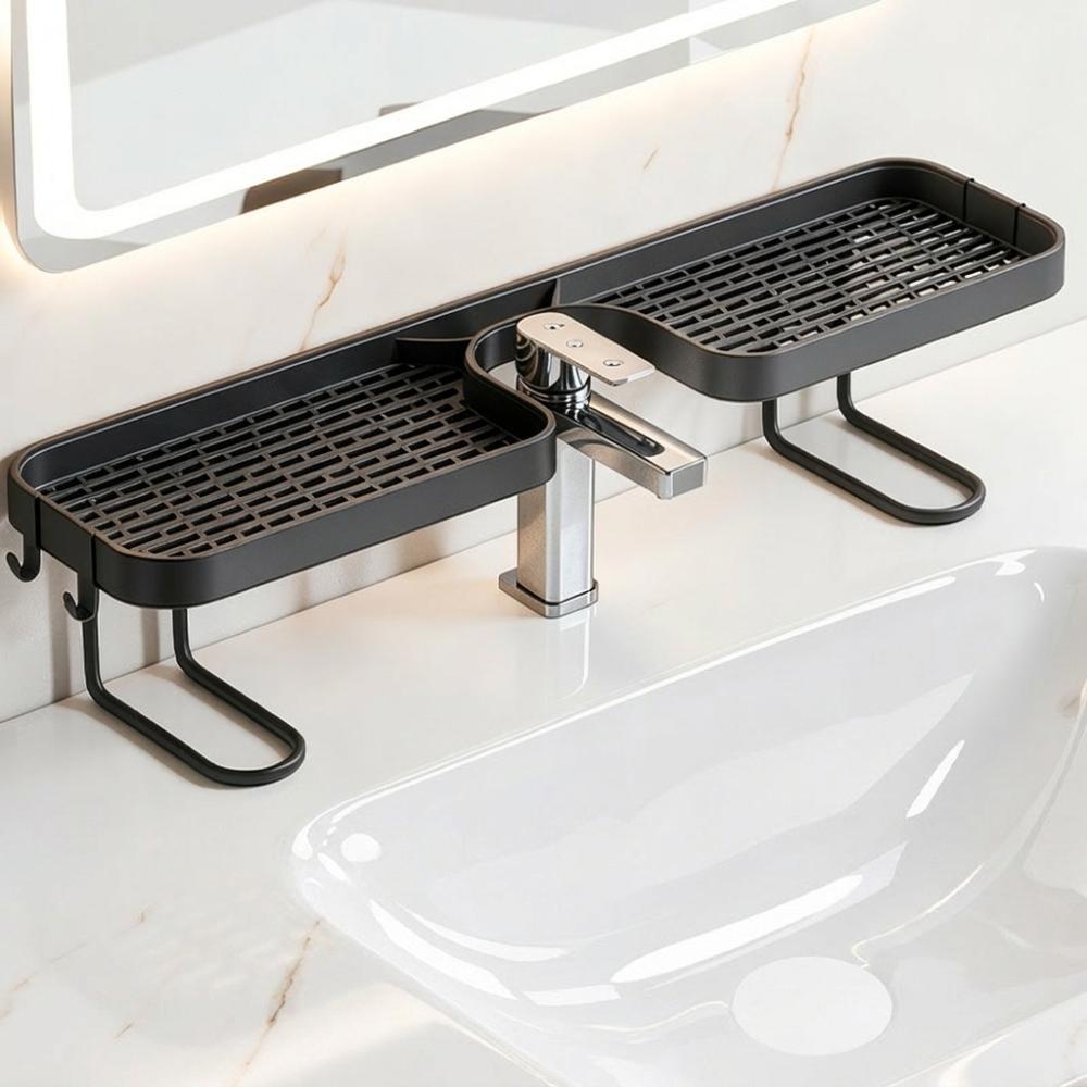Mesh Bathroom Storage Rack Universal Counter Organizer Faucet Storage Shelf Shower