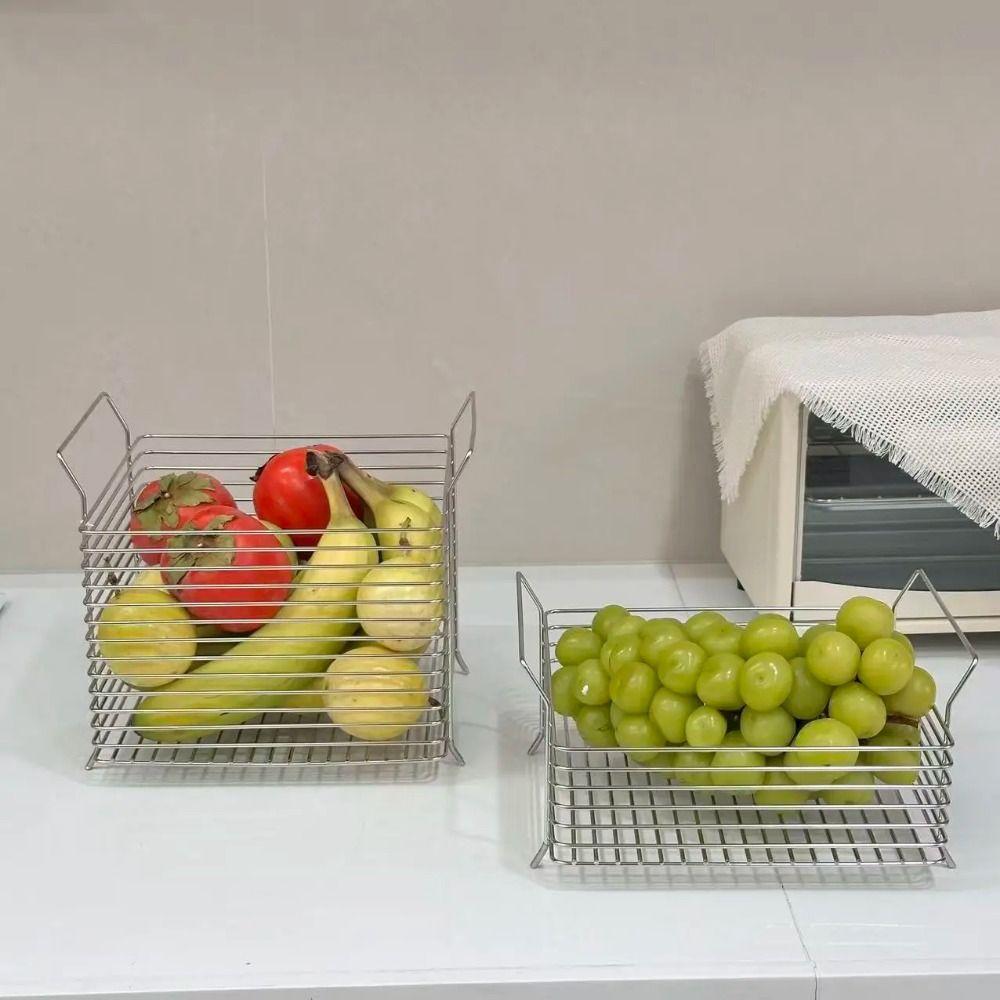 Edelstahl Schreibtisch Aufbewahrungskorb Stapelbarer Obst- und Gemüsekorb Schreibtisch
