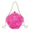 New Fashion Rose Evening Bag - European & American Stylish Box Bag with Coin & Lipstick Holder, Chain Crossbody.