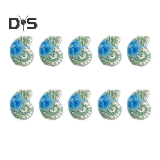 10 Pezzi Perline Sparse Fatte a Mano a Forma di Conchiglia di Mare Perline in Ceramica Estive per Creazione di Gioielli Braccialetti Artigianato