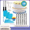 106-Piece Cake Decorating Set: Turntable, Piping Tips & Bags, Spatulas, Nails