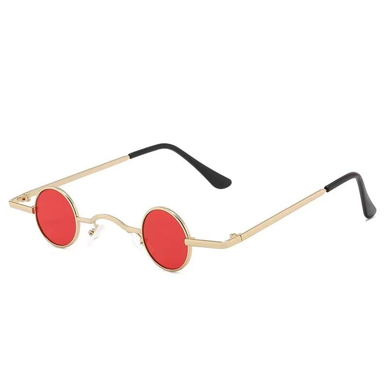 Retro Trend Metal Small Round Frame Prince Glasses Women'S Niche Personality Design Glasses Hip Hop Punk Sunglasses Sunglasses