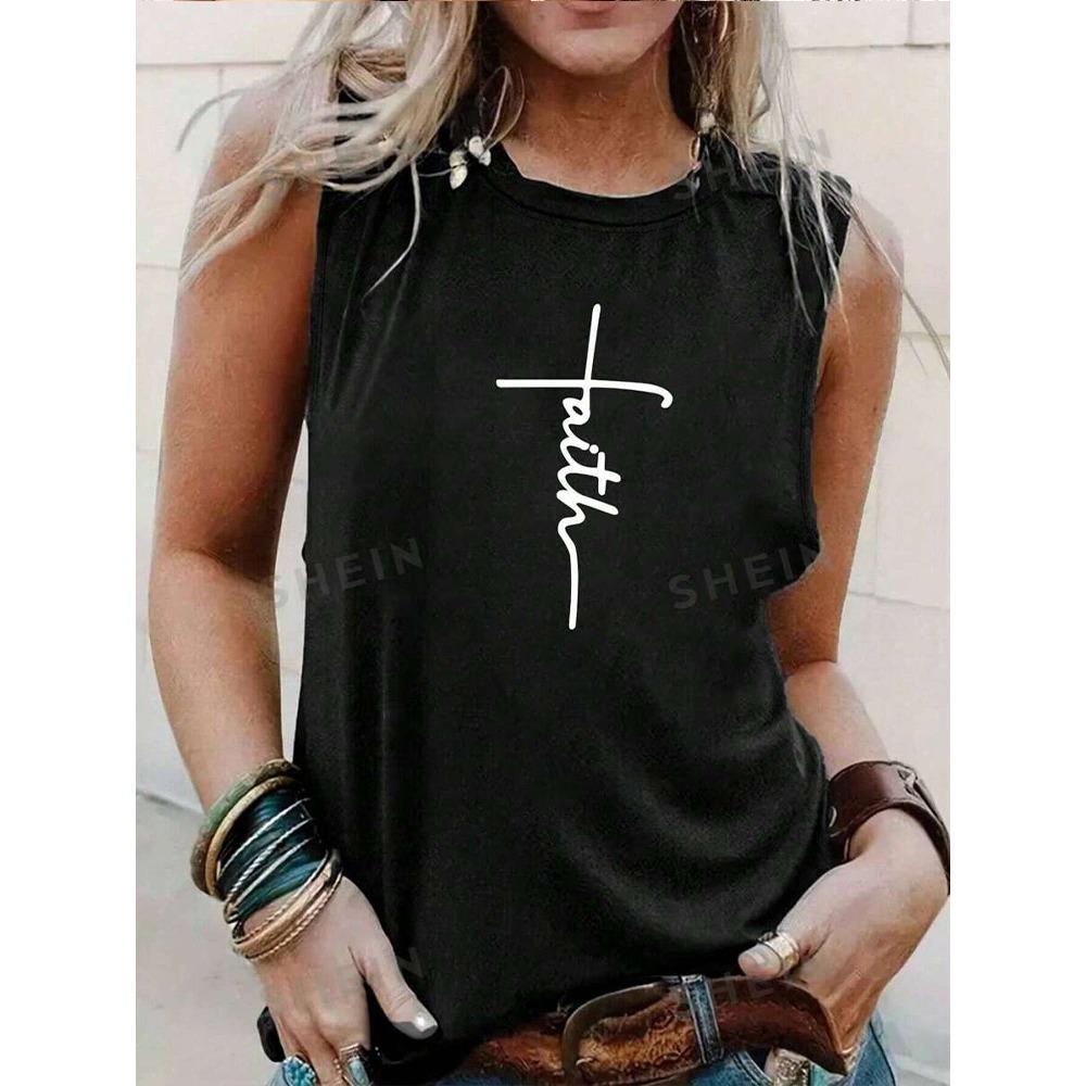 Yazlık Açık Hava Günlük Kadın Kolsuz Tişört Çöl Baskılı Kadın Atlet Günlük Sokak Modası Kadın O Yaka Atlet