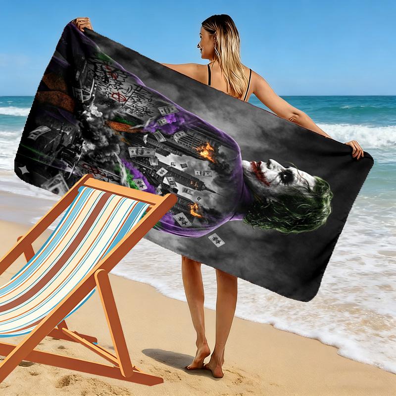 Joker Print Beach Towel, Large Soft Quick Dry Towel for Beach Camping Swimming