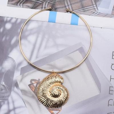 Exaggerated Conch Collar Pendant Metal Sense Necklace Alloy Personality Trend Necklace Straight