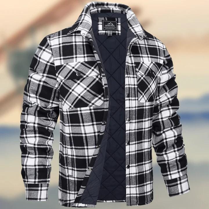 Men's Fall and Winter Plaid Thickened Cotton Clothing Long-sleeved Loose Warm Shirt
