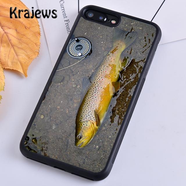 Krajews Rainbow Trout Fishing Skin Phone Case Cover For iPhone 17 Air 16 15 14 plus 12 13 pro max coque Fundas