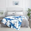 Walhai blau Aquarellmuster weißer Hintergrund weiche Flanelldecke Meerestier Meeresleben Druck Kinderzimmer Babybettwäsche