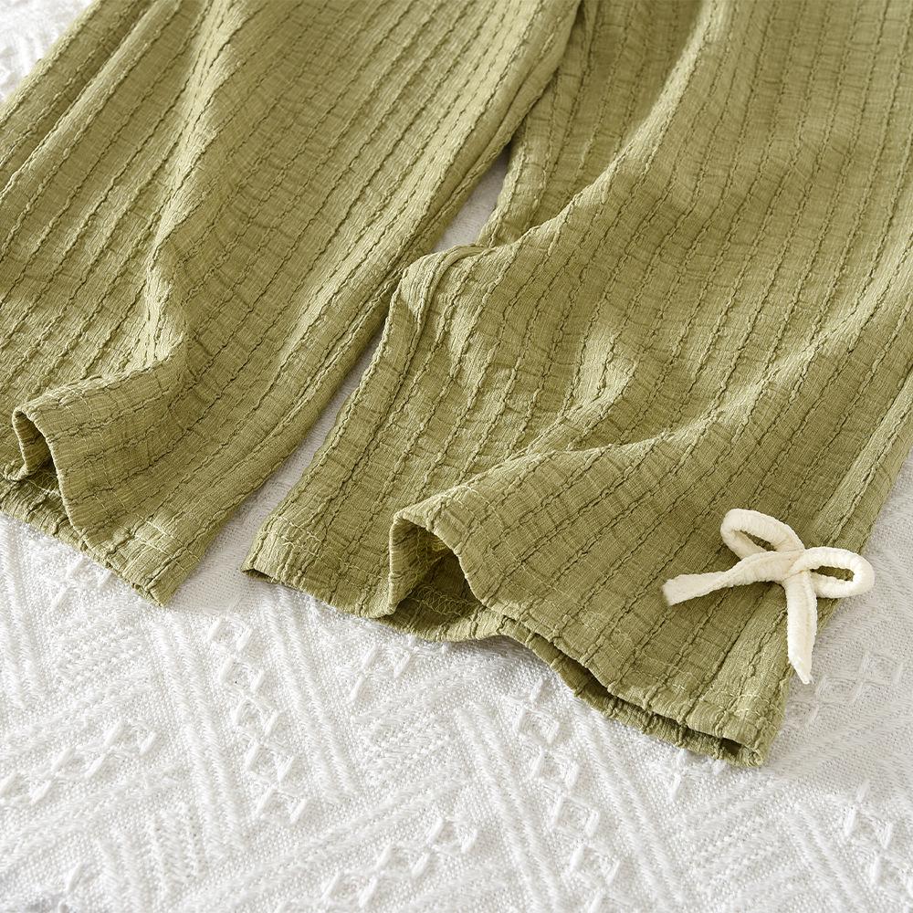 Ensemble Top à Manches Longues et Pantalon à Nœud Floraux Européens & Américains pour Enfants - Collection Automne avec Livraison Gratuite