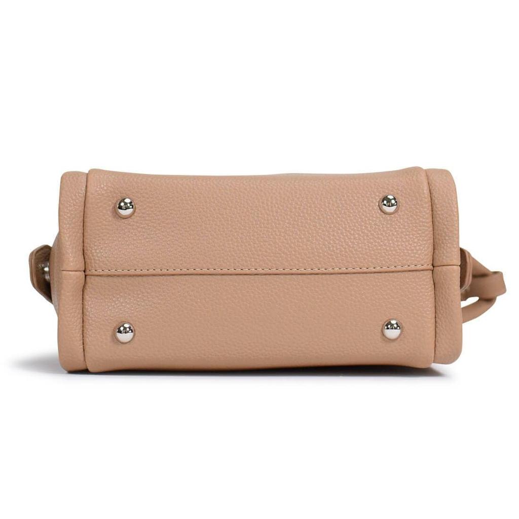 Barcos Shrink Leather 2-Way HandbagShoulder Bag with Two Handle Straps. Simple, Sophisticated, and Practical for Long-lasting Use. Brown.