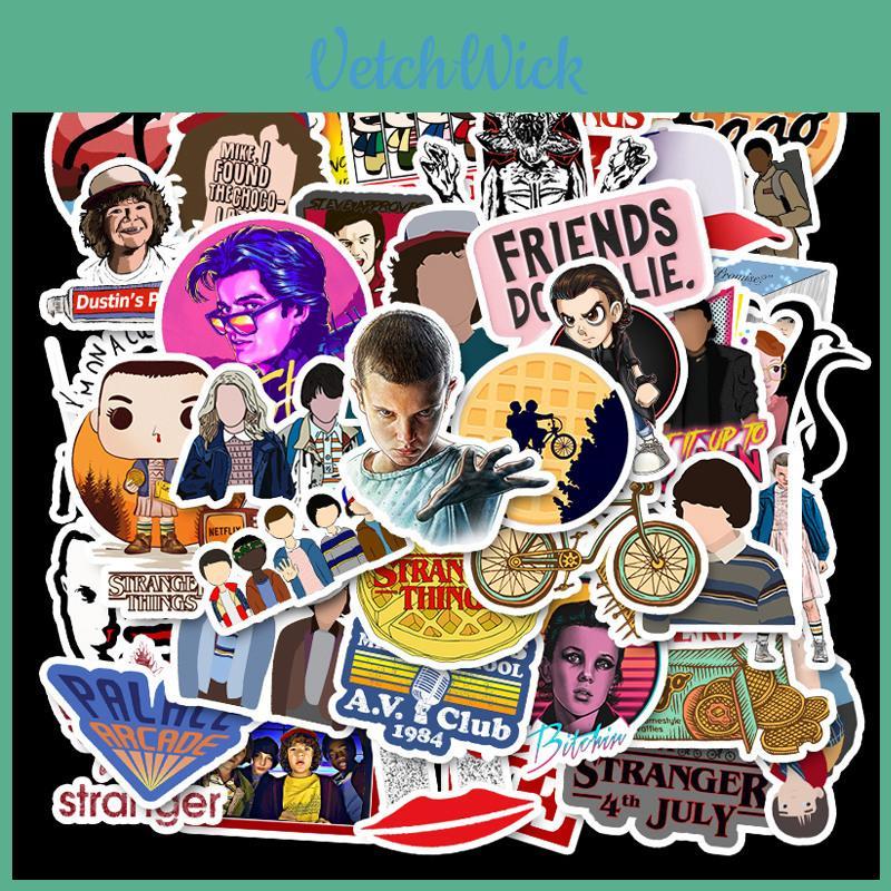 Stranger Things Stickers 50 Pcs Waterproof Pvc Decals For Laptop Guitar Skateboard And More!