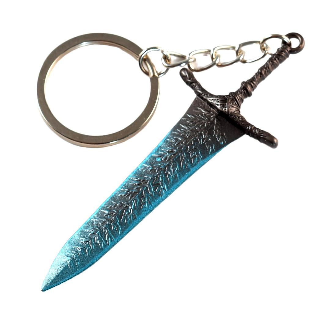 10cm/3.93in Mini Keychains Dark Moon Greatsword Toy Model All Metal Weapon Pendant Keyrings Gifts Accessories Game Peripherals