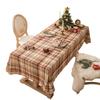 Retro Plaid Tablecloth With Tassel Trim Thick Stain Resistant Cotton Linen Dining Table Living Room Decor