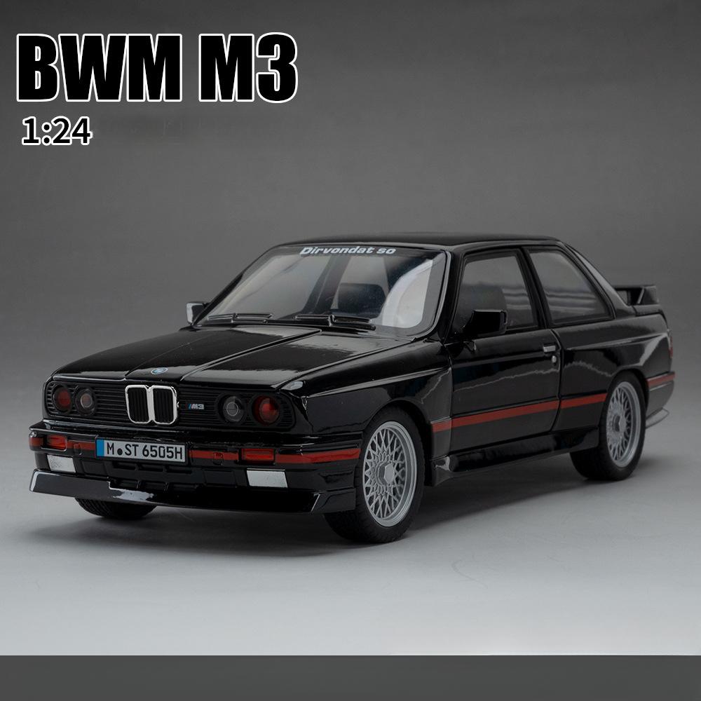 1:24 BMW M3 Alloy Sports Car Model Diecasts Metal Classic Car Model High Simulation Sound and Light Childrens Toys Gift C410