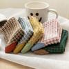 5 Pairs Women's Mid-tube Socks Sweet and Versatile Small Plaid Women's Pure Cotton Mid-waist Socks Japanese Retro Spring and Autumn Women's Socks