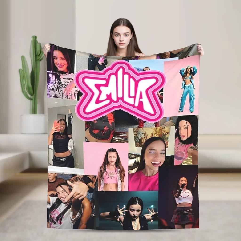 Singer Emilia Mernes MP3 Tour Super Warm Blanket  Aesthetic Living Room Flannel Bedspread Sofa Bed Cover