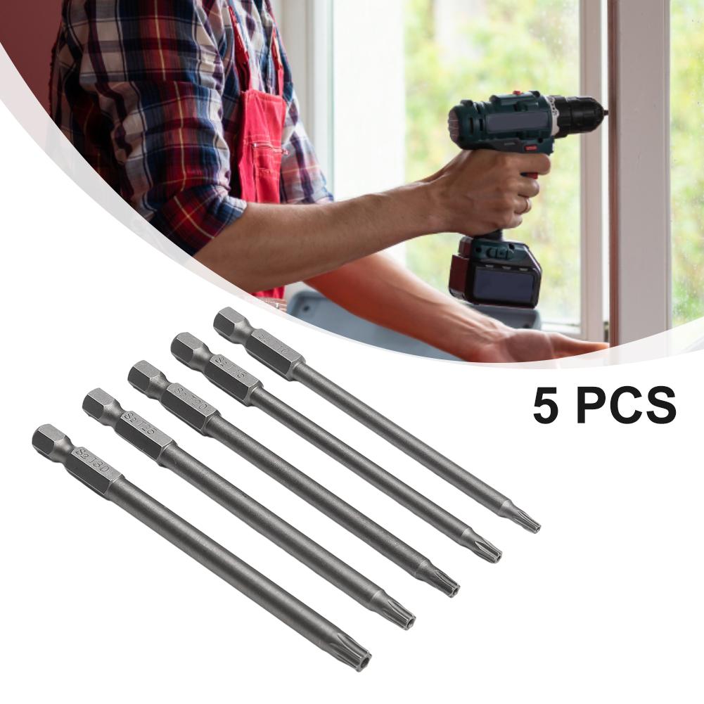 1/4Inch Hex Screwdriver Bit 100mm 5 Pcs Alloy Steel