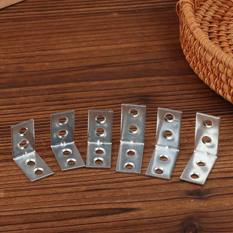 Strong L-Shaped Metal Corner Brackets - 20pcs for Shelves, Drawers, Right Angle Fixing